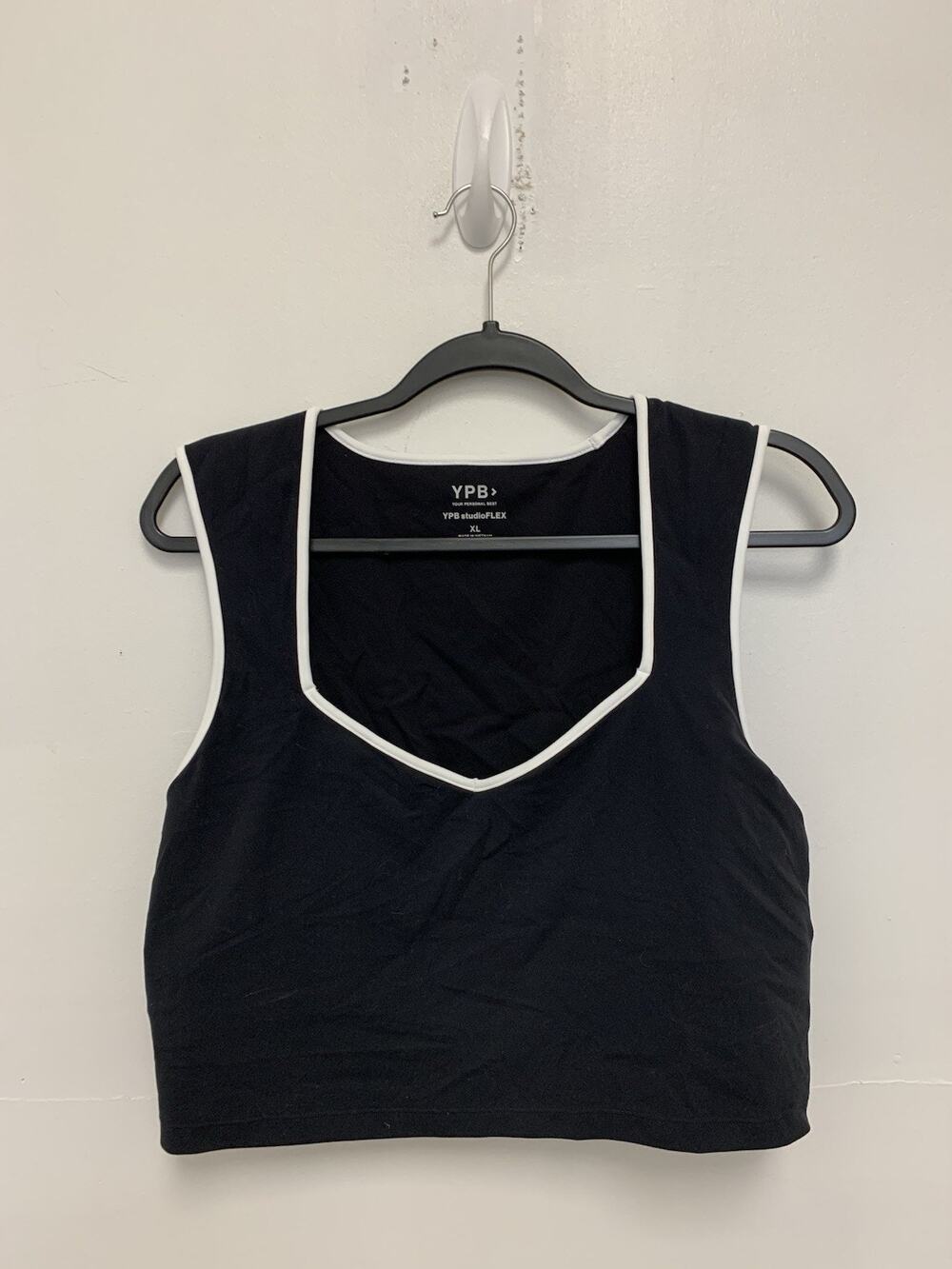 YPB StudioFLEX Women’s Portrait Tank Top Tee Shirt Padded Bra Black Size XL